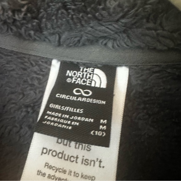 The North Face Girls Gray Fleece Full Zip Jacket Size M (10) - Picture 12 of 13